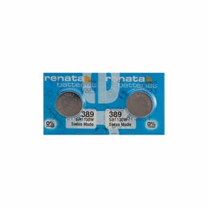 2 x Renata 389 Watch Batteries, 0% MERCURY equivalent SR1130W Battery