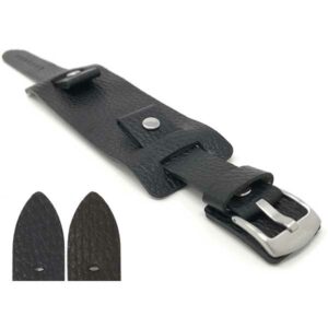 Bandini 425 | Mens Leather Band Wrist Cuff, Rectangular Bund Strap