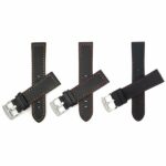 Shoptictoc 20mm Watch Band Trio Pack: 2 xBandini 506 Leather Watch band, 1 x Silicone Band