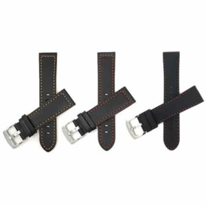 Shoptictoc 20mm Watch Band Trio Pack: 2 xBandini 506 Leather Watch band, 1 x Silicone Band
