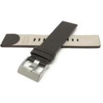 Back view of Brown Mens 22mm Leather Watch Replacement Band for Diesel Watches with Stainless Steel Buckle