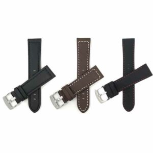 20mm Watch Band Trio Pack: 2 x Leather Thick Racer & 1 x Silicone Band