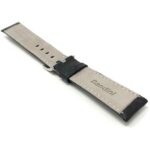 Back view of Black Mens Leather Strap, Alligator Pattern with Stainless Steel Buckle