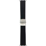 Bandini Black Rubber Deployment Watch Band with Tread for Apple Watch Series 6/5/4/3/2/1