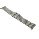 Bandini Stainless Steel Shark Mesh Deployment Band for Apple Watch 38mm/40mm, Series 6/5/4/3/2/1
