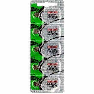 5 x Maxell 392 Watch Batteries, 0% MERCURY equivalent SR41W Battery