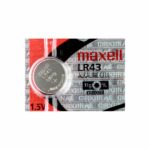 1 x Maxell LR43 Batteries, LR43 Battery, 1.5V Alkaline