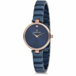 Daniel Klein Women's Watch - Stainless Steel Band - 28mm Analog - Quartz - Rose Gold Tone/Blue - DK11682-6