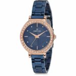 Daniel Klein Women's Watch - Stainless Steel Band - 32mm Analog - Quartz - Rose Gold Tone/Dark Blue - DK11758-5
