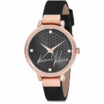 Daniel Klein Womens Watch - 33mm Analog - Quartz - Crystal Accented, Two-Tone - Rose Gold Tone/Black - DK12181-7