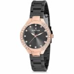 Daniel Klein Womens Watch - 32mm Analog - Quartz - Crystal Accented, Two-Tone - Rose Gold Tone/Black - DK12195-6