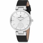Daniel Klein Womens Watch - 34mm Analog - Quartz - Crystal Accented Markers - Silver Tone/Black - DK12202-1