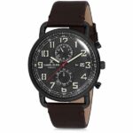 Daniel Klein Mens Watch - Leather Strap - 45mm Analog - Multifunction - Quartz - Dual Time - Black/Brown - DK12245-2