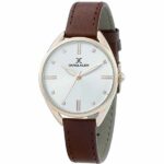Daniel Klein Womens Watch - Leather Strap - 34mm Analog - Quartz - Rose Gold Tone/Brown - DK12371-2