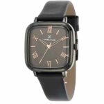 Daniel Klein Womens Square Watch - 31mm Analog - Quartz - Rose Gold Roman Numerals, Textured Dial - Black - DK12430-5