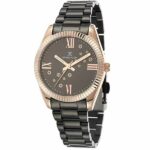Daniel Klein Womens Watch - 32mm Analog - Quartz - Roman Numerals, Crystal Accented - Rose Gold Tone/Black - DK12463-5
