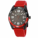 Daniel Klein Mens Watch - 44mm Analog - Quartz - Weave Pattern Band, Two-Tone Bezel - Black/Red - DK12499-4
