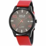 Daniel Klein Mens Watch - Silicone Strap - 42mm Analog - Quartz - Two-Tone - Black/Red - DK12504-5