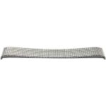 Flat view of Silver Tone Stainless Steel Stretch Watch Band, Straight End, Metal Expansion Strap