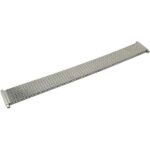 Angle view of Silver Tone Mens Silver Tone Metal Expansion Watch Band, Stretch Strap
