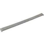 Angle view of Silver Tone Womens Stretch Band, Metal Expansion Watch Strap, Straight End