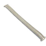 Angle view of Two-Tone Womens Expansion Watch Band, Metal Stretch Strap, Straight End