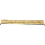 Flat view of Gold Tone Mens Expansion Watch Band, Metal Stretch Strap, Straight End