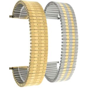 Bandini EX324 | Mens Expansion Watch Band, Metal Stretch Strap, Straight End