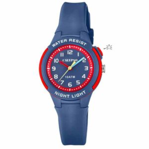 Calypso 29.5mm Kids Analog Glow Watch, Quartz, Silicone Strap - Blue/ Red - K6069/5