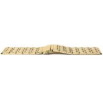Flat view of Gold Tone 22mm Stainless Steel Watch Band for Men, Metal Watch Strap, Gold Tone