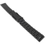 Back view of Black Stainless Steel Watch Band for Men, Metal Watch Bracelet