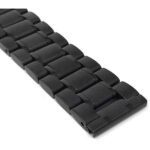 Closeup view of Black Stainless Steel Watch Band for Men, Metal Watch Bracelet