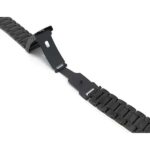 Open view of Black Stainless Steel Watch Band for Men, Metal Watch Bracelet