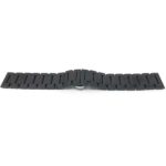 Flat view of Black Mens Metal Strap, Replacement Steel Watch Band, Ajustable