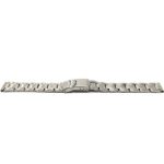 Open view of Silver Tone Womens Metal Watch Strap, Deployment, Silver and Gold Straps