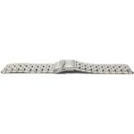Flat view of Silver Tone 24mm Metal Watch Band for Men, Silver Tone Metal Watch Strap