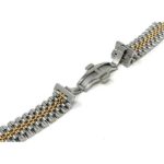 Open view of Two-Tone Mens Stainless Steel Watch Band for Rolex, Straight or Curved End