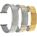 Bandini NX710 | Mens Silver & Gold Stretch Watch Strap, Expansion Band, Easy to Adjust