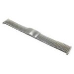 Angle view of Silver Tone Mens Silver & Gold Stretch Watch Strap, Expansion Band, Easy to Adjust