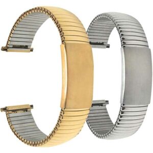 Bandini NX714 | Mens Silver & Gold Stretch Watch Strap, Expansion Band, Easy to Adjust