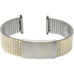 Face view of Two-Tone Mens Expansion Watch Strap, Stretch Band, Easy to Adjust