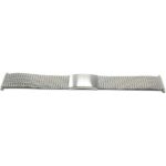 Flat view of Silver Tone Mens Expandable Watch Band, Expansion Strap, Easy to Adjust
