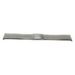 Flat view of Silver Tone Mens Expandable Watch Band, Stretchy Strap, Easy to Adjust