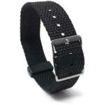 Face view of Black Black Ballistic Nato Style Nylon Strap