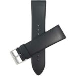 Top view of Black Mens Black Rubber Sports Watch Band with Stainless Steel Buckle