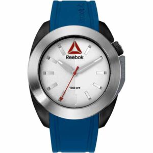 Reebok Dropsnatch Mens Watch, Analog, Silver with Blue Silicone Strap - RD-DRO-G2-PBIN-1R