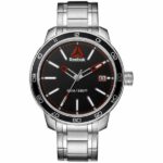 Reebok Forge 1.0 Mens Watch, Analog, Stainless Steel And Black with Silver Stainless-Steel Strap - RD-FOR-G3-S1S1-BR