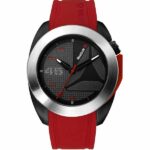 Reebok Sidekick Oxo Mens Watch, Analog, Stainless Steel with Red Silicone Strap - RD-SKO-G2-PBIR-BR