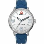Reebok Stride Mens Watch, Analog, Stainless Steel with Blue Silicone Strap - RD-STE-G2-S1IN-1N