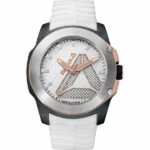 Reebok Tf (Tireflip) Mens Watch, Analog, Silver And White with White Silicone Strap - RD-TFL-G2-CSIW-W3